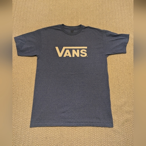 Vans Men's Navy and Gold Logo Tee - Picture 1 of 3